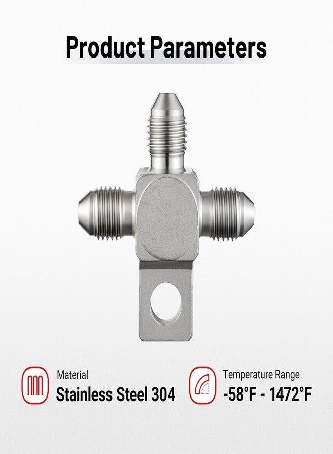 EVIL ENERGY 3AN Male Brake Tee Block Fitting with Mount Tab Stainless Steel - Image 3